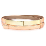 Genuine Cow Leather Skinny Waist Belt-Vogue pink