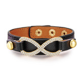 Genuine Cow Leather Infinite Bracelet -BLK