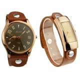 2pc Watch Set - Genuine Cow Leather Watches