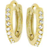 Hoop Encrusted Earrings in 14k Gold