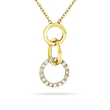 Triple Hoop Pendant and Chain Set - Gold