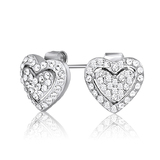 Deluxe Heart Earrings Embellished with Crystals from Swarovski