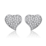 Side Heart Earrings Embellished with Crystals from Swarovski