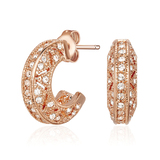 Hoop Earrings Embellished with Crystals from Swarovski -Rose Gold