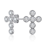 Cross Earrings Embellished with Crystals from Swarovski