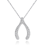 Wishbone Necklace Embellished with Crystals from Swarovski