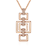 Designer Necklace Embellished with Crystals from Swarovski -Rose Gold