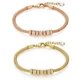 2pc Set Bonsai Bracelets Embellished with Crystals from Swarovski -Gold & Rose Gold