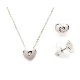 Heart 3 pc Set Inc Earrings, Pendant and chain Embellished with Crystals from Swarovski