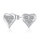 Triple Heart Studs Embellished with Crystals from Swarovski