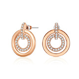Circle-in-Circle Earrings Embellished with Crystals from Swarovski