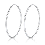 925 Silver 5cm Hoop Earrings