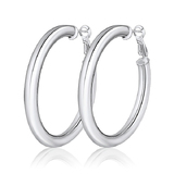 925 Silver 5cm Thick Hoop Earring