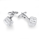 Dice Cufflinks Embellished with Crystals from Swarovski