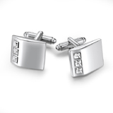 Triple Cufflinks Embellished with Crystals from Swarovski