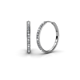 Encrusted Hoop Earrings w/ Crystals From Swarovski -Gld