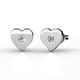 Heart Stud Earrings  Embellished with Crystals from Swarovski