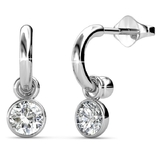 Classic Earrings Embellished with Crystals from Swarovski -WG