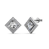 Apex White Gold Earrings Embellished with Crystals from Swarovski
