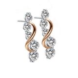 Two Tone Earrings Embellished with Crystals from Swarovski