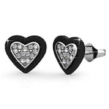 Black and White Gold Earrings Embellished with Crystals from Swarovski