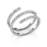 Swirl White Gold Ring Embellished with Crystals from Swarovski