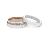3 in 1 White Ring Set Embellished with Crystals from Swarovski