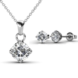 2pc Set Embellished with Crystals from Swarovski - White Gold