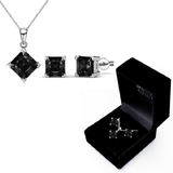 Boxed Matching Set Embellished with Crystals from Swarovski - Black