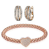 2pc Earring & Bracelet Set Embellished with Crystals from Swarovski -RG
