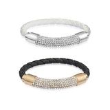 2pc set of Leather Bracelets Embellished with Crystals from Swarovski