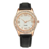 Leather Watch Embellished with Crystals from Swarovski