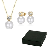Boxed Matching Pearl Set Embellished with Crystals from Swarovski