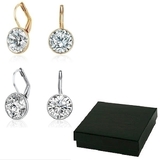 Boxed 2pc Set Drop Earrings Embellished with Crystals from Swarovski
