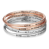 4pc Rose Gold and Silver Inspiration Bangle Set