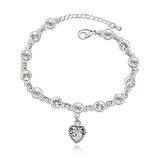 Heart Tennis Bracelet Embellished with Crystals from Swarovski