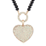 Heart Long Pendant Necklace Embellished with Crystals from Swarovski