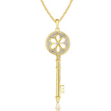Key Long Pendant Necklace Embellished with Crystals from Swarovski