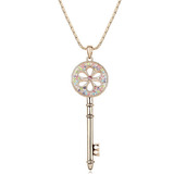 Key Long Pendant Necklace Embellished with Crystals from Swarovski