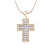 Cross Long Pendant Necklace Embellished with Crystals from Swarovski