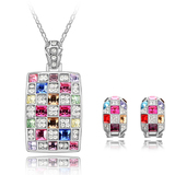 Matching Pave Mosaic Set Embellished with Crystals from Swarovski -WG
