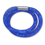 Mesh Double Wrap Bracelet Embellished with Crystals from Swarovski-Royal Blue