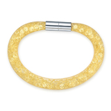 Mesh Single Wrap Bracelet Embellished with Crystals from Swarovski-Gold