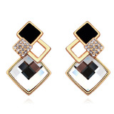 Bordeaux Earrings Embellished with Crystals from Swarovski -CLR