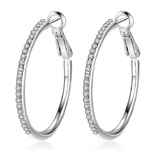 Pave Hoop Earrings Embellished with Crystals from Swarovski