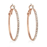 Pave Hoop Earrings Embellished with Crystals from Swarovski -RG