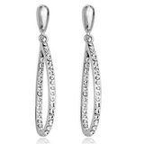 Daego Pave Drop Earrings Embellished with Crystals from Swarovski