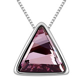 Triangle Pendant Necklace Embellished with Crystals from Swarovski -PNK