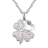 Clover Pendant Necklace Embellished with Crystals from Swarovski -CLR