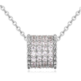 Classic Pave Pendant Necklace Embellished with Crystals from Swarovski